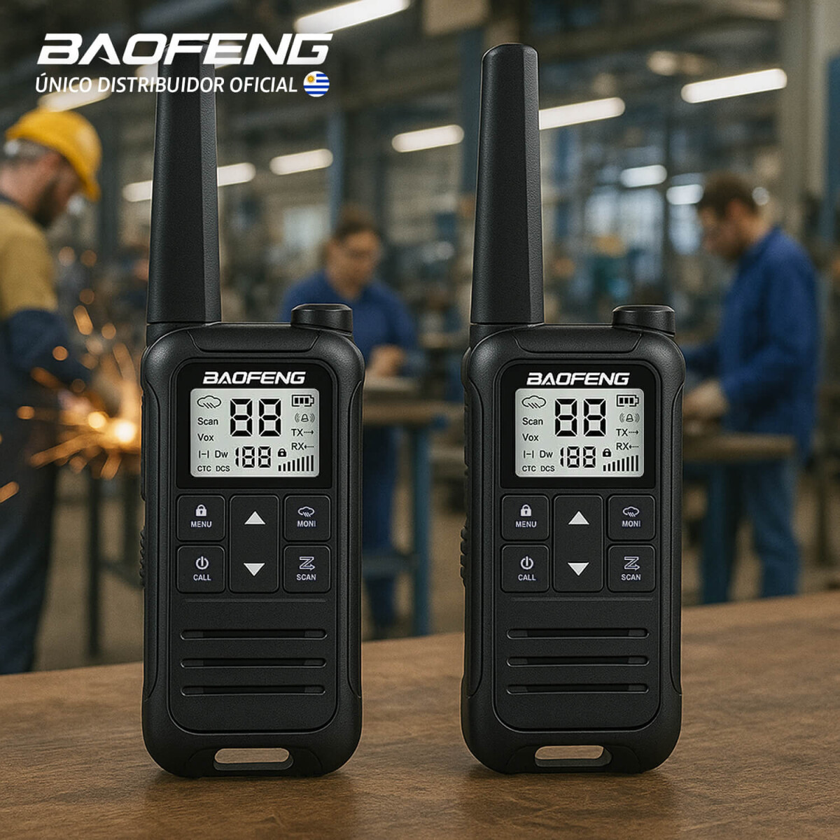 Par De Handies Radio Transmisores Baofeng Bf-fr22a Frs Y Pmr Bandas De Frecuencia 400-470 Mhz Color Negro 