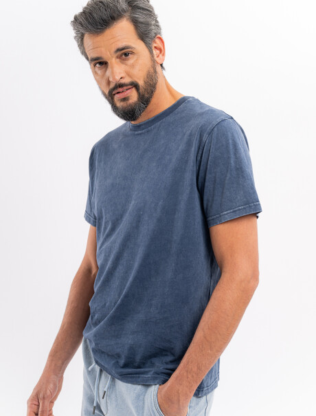 T-shirt m/c estoneada azul