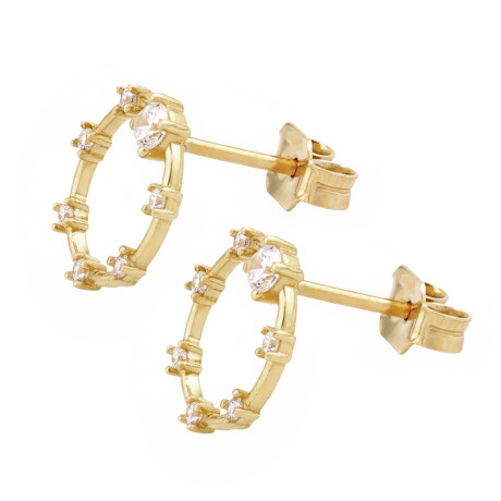 Caravanas Corona en Oro 18k con circonias Caravanas Corona en Oro 18k con circonias