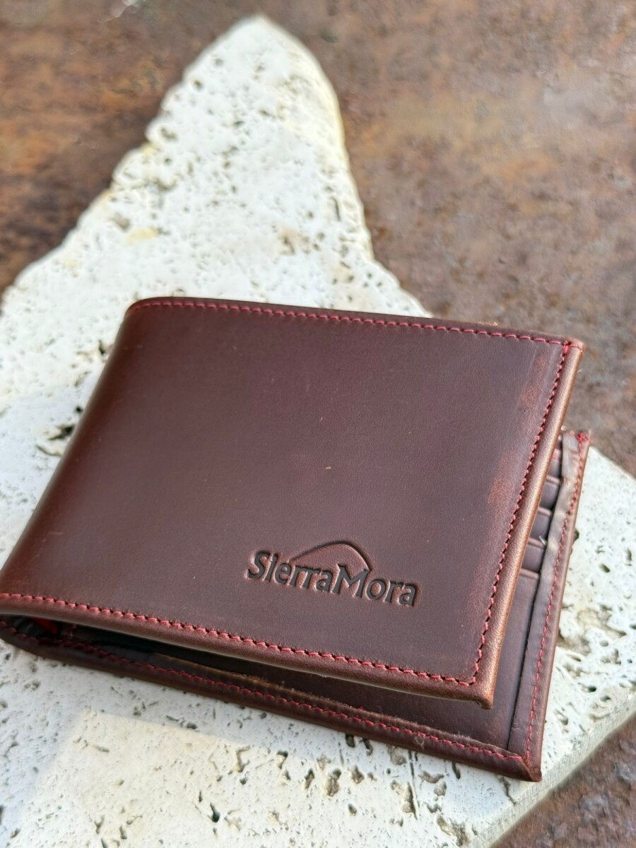 Billetera Men - Chocolate / Rojo 