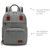 Mochila Maternal Carestino Boston + Cambiador + Estuche Térmico Gris