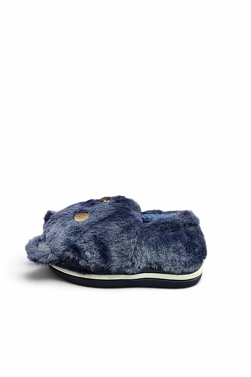 PANTUFLA NIÑOS CERRADA DISEÑO OSO Azul