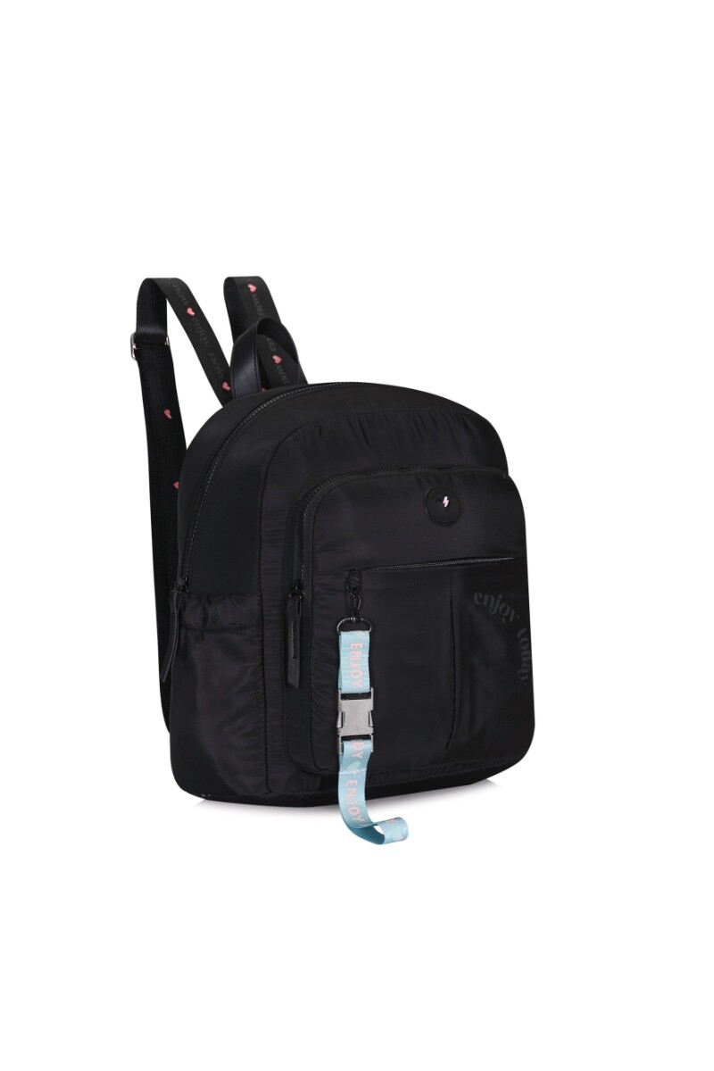 Mochila con llavero desmontable Negro