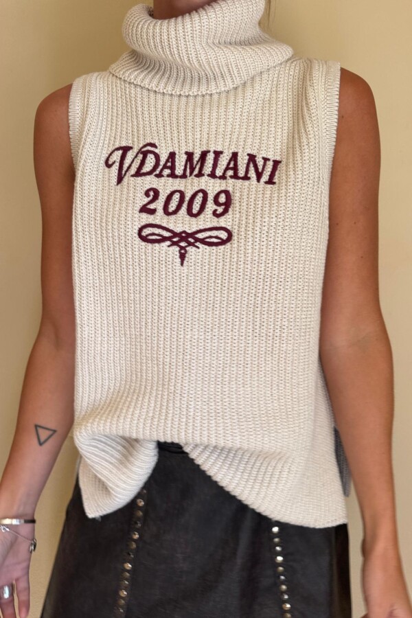 Chaleco Tejido Vdamiani Crudo