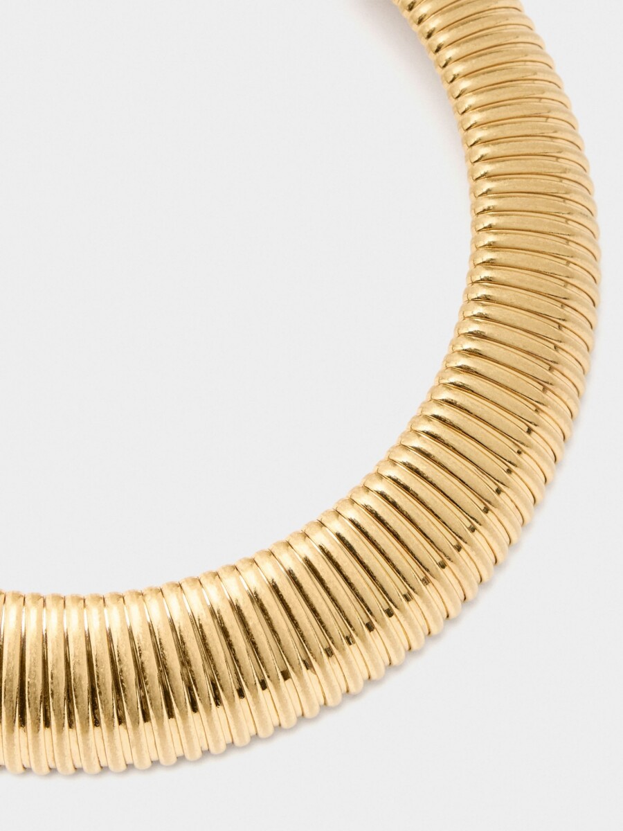 Collar Tubular Con Rayas dorado