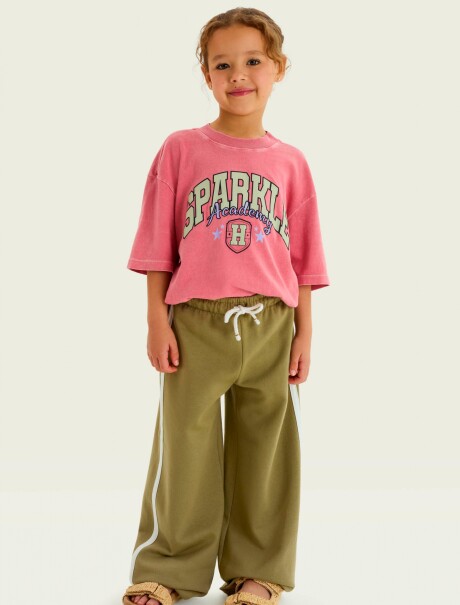 PANTALONES DEPORTIVOS DE PIERNA ANCHA VERDE