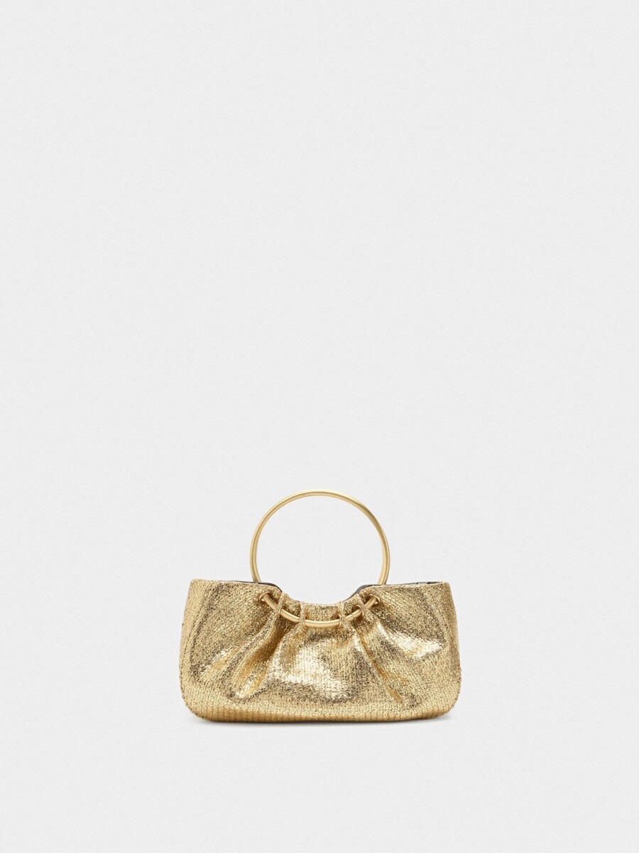 Bolso De Mano Con Aro Metálico dorado