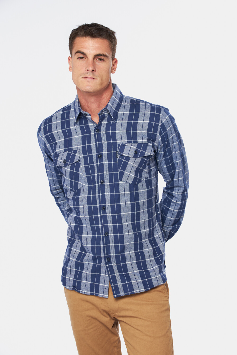 CAMISA DE VIYELA A CUADROS Azul
