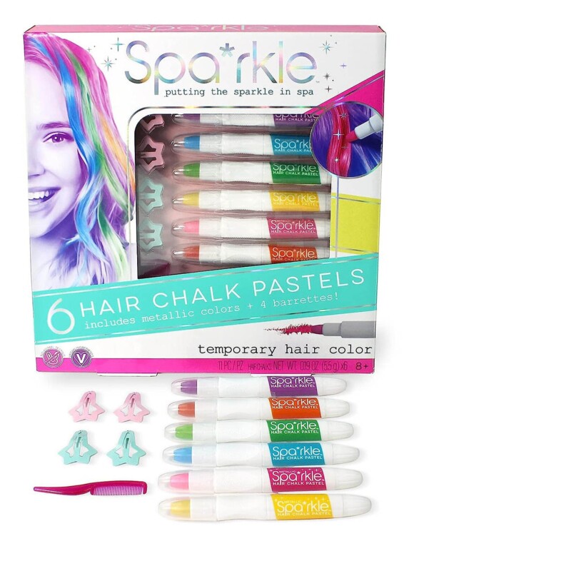 Kit de tiza para el cabello de Bright Stripes -6 colores Kit de tiza para el cabello de Bright Stripes -6 colores