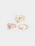 Sets Anillos Místco Sets Anillos Con Corazón - Dorado