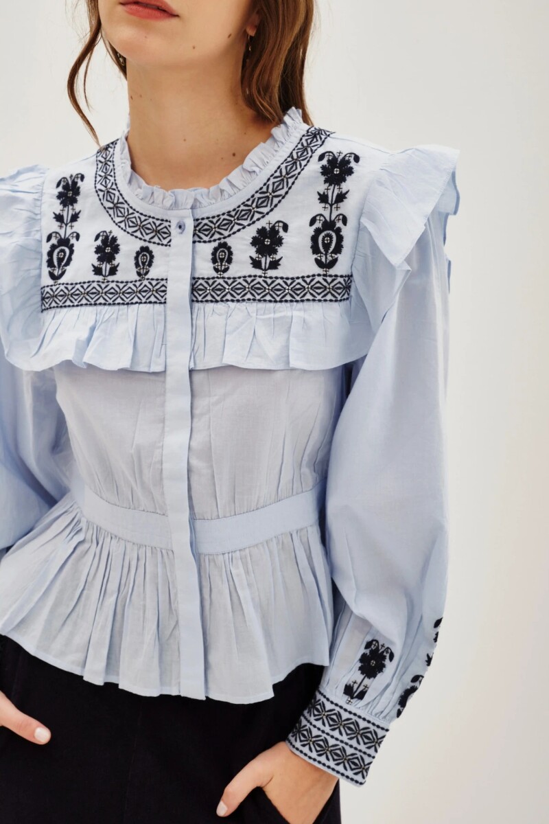 Camisa Nash Frills Celeste