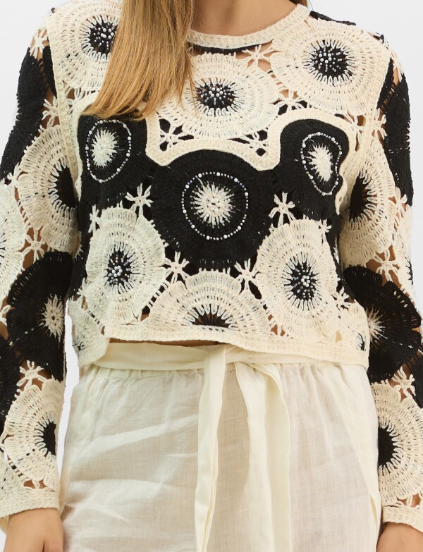 Buzo Crochet NEGRO/CRUDO