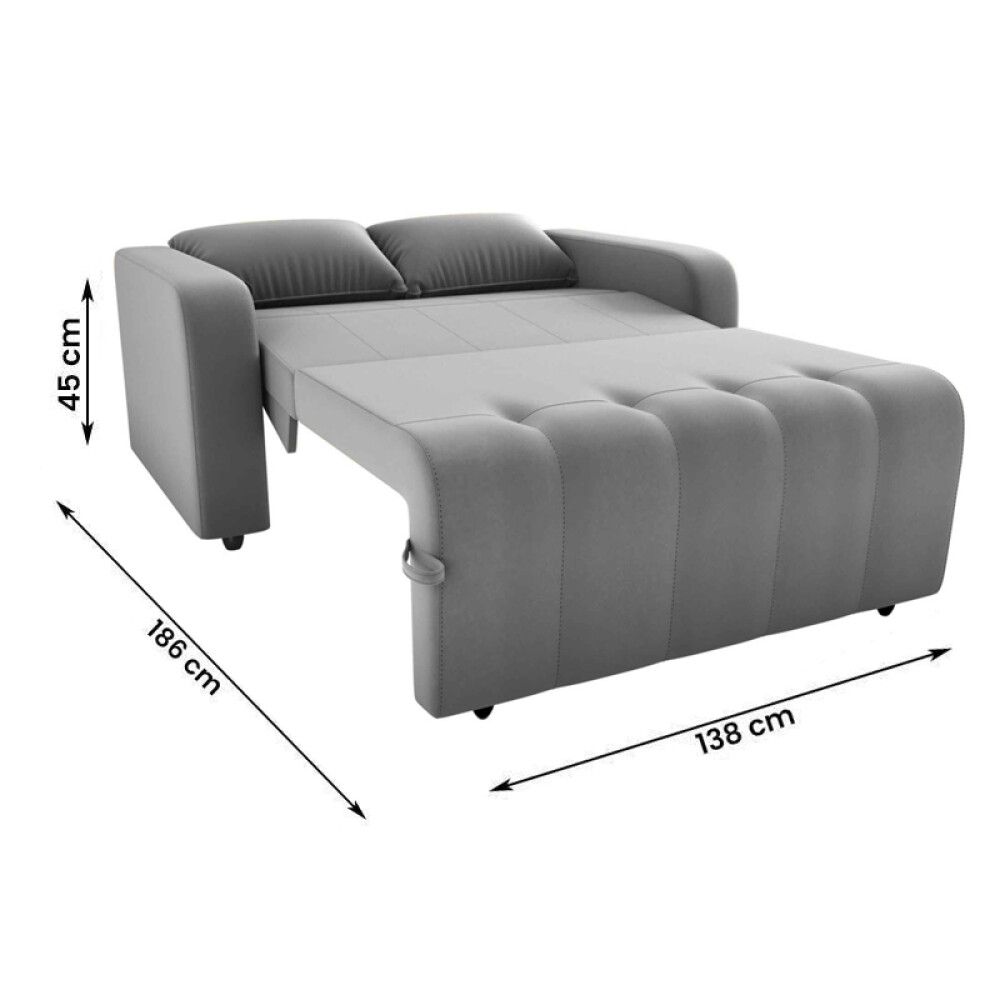Sofá Cama Amora New con Baúl Gris