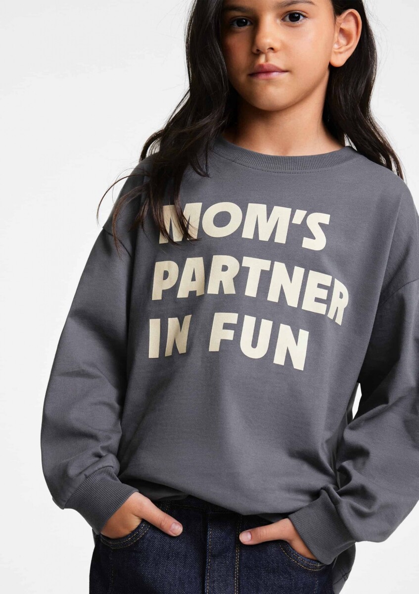 BUZO INFANTIL CON ESTAMPA - GRIS - GRIS 