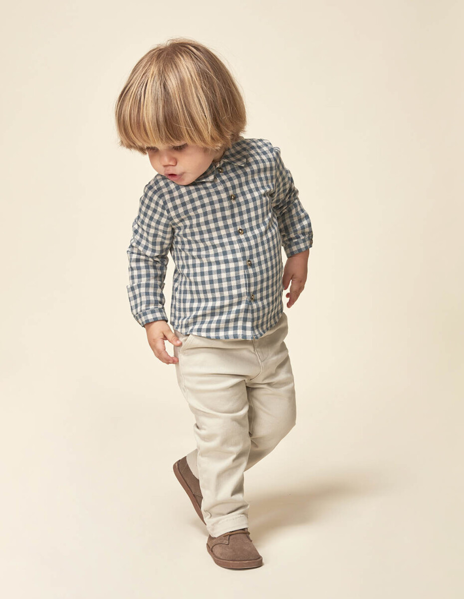 Pantalon Chino Con Goma En La Cintura - Piedra 