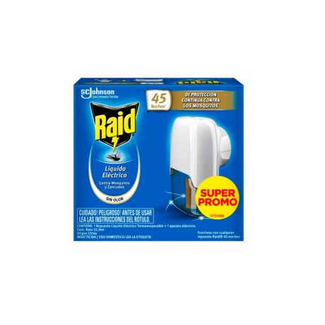 Liquido para aparato eléctrico Raid 45 noches Liquido para aparato eléctrico Raid 45 noches