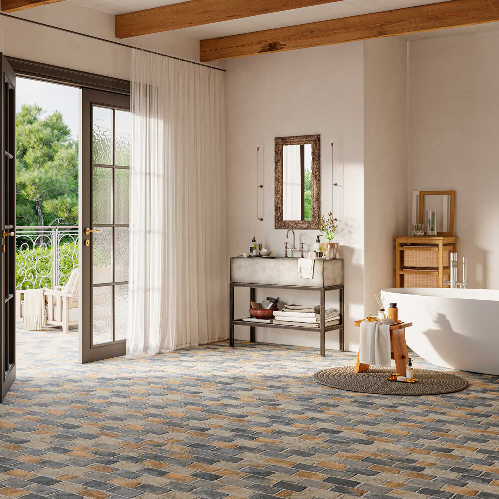 PORCELANATO PARA EXTERIOR SLATE INDIAN COBBLESTONE "A" 44.2X66.4 CM Porcelanato Para Exterior Slate Indian Cobblestone "a" 44.2x66.4 Cm