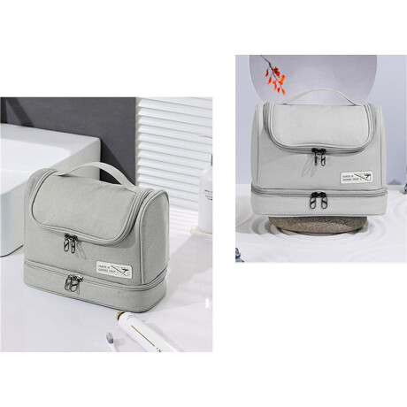 Neceser Organizador Portable de Viaje p/Maquillaje Cosmética Gris