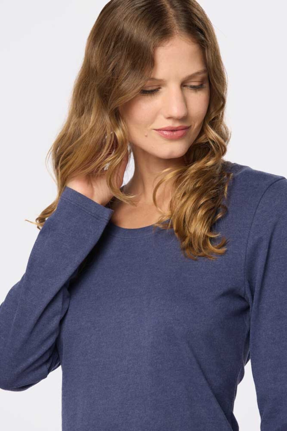 REMERA LISA MANGA LARGA Azul