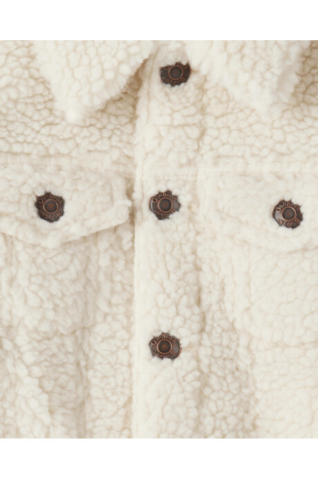 Campera de sherpa, color crema Sin color