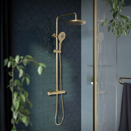 GRIFERIA BARRA DUCHA EN AC INOX COLOR ORO CEPILLADO - SERIE SIGNATURE DORADO-BRUSHED GOLD