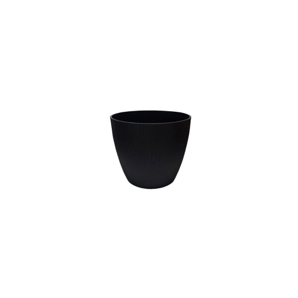 MACETA REDONDA 22 CM VERCELLI NEGRO NEGRO
