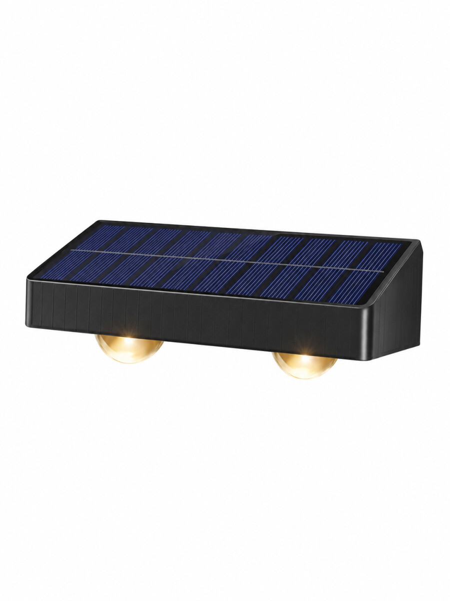 LAMPARA LED CALIDA CON PANEL SOLAR - NEGRO 