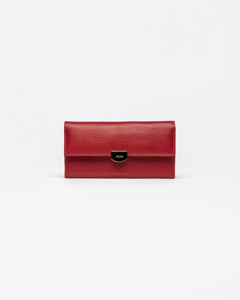 Billetera Marga en cuero graneado - Rojo 