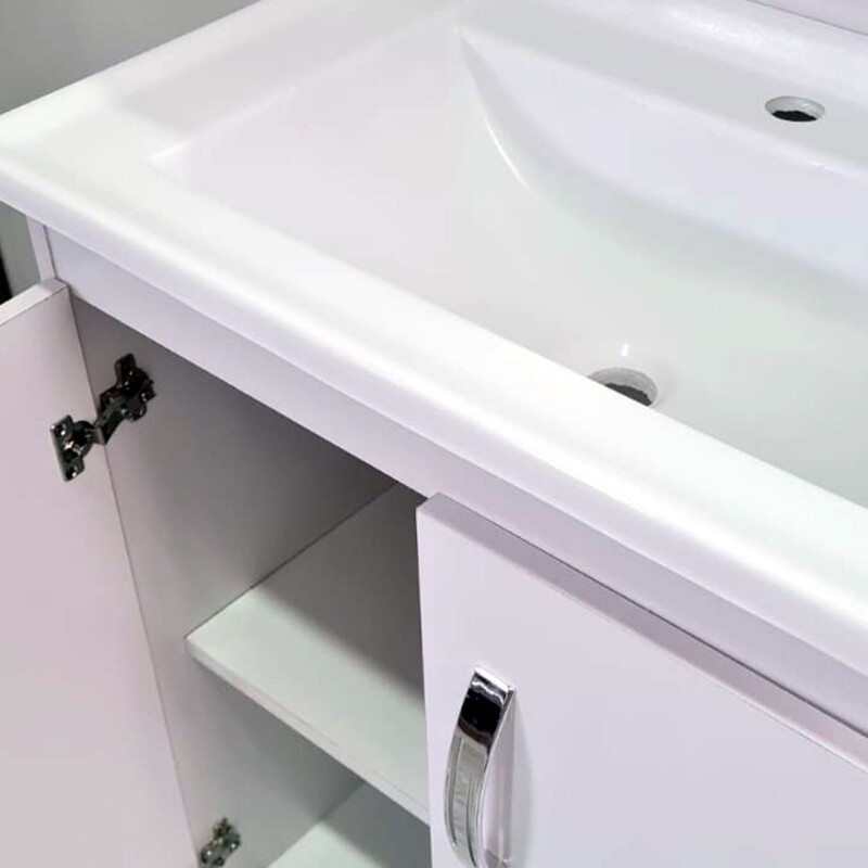 Mueble de Baño con Bacha y Espejo – Piria Blanco Mueble de Baño con Bacha y Espejo – Piria Blanco