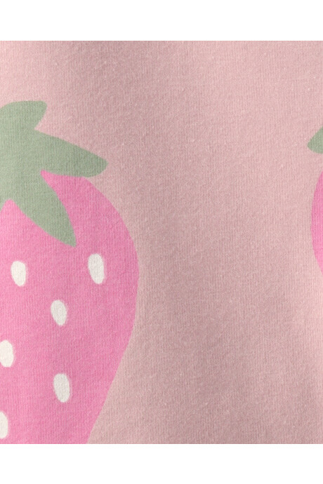 Short ciclista de algodón, rosado, diseño frutillas Sin color