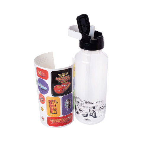 Botella Plástica Fun Cars 600 ml con Adhesivos U