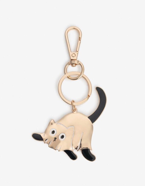 Llavero Metal Llavero Gato Fantasma De Metal Con Esmlate. - Dorado