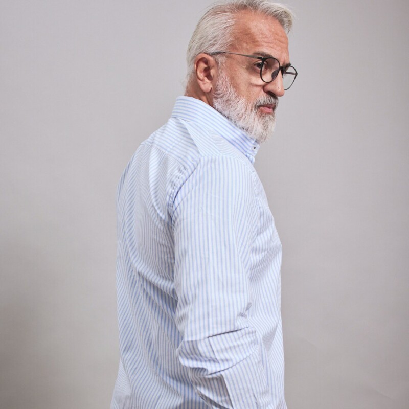 CAMISA OXFORD BLANCO RAYADO