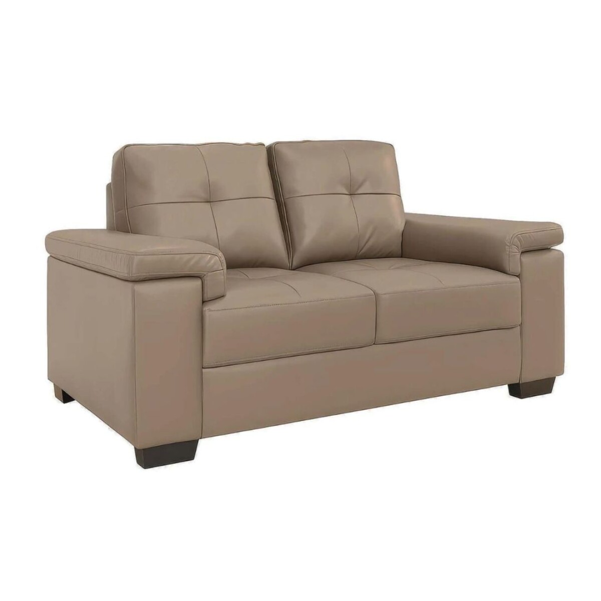 Sillón Sofá Luares 2 Cuerpos Smil Cuero Taupe 