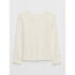 V-LS SLD RIB KNIT T IVORY FROST