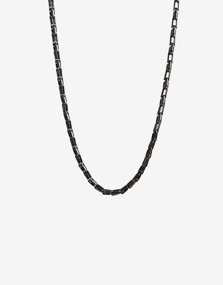 Collares Cortos Color Collar Corto De Acero Men´s Collection - Negro