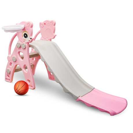 TOBOGAN ROSA PASTEL CON ARO Y PELOTA IYTRER-088 ROSA