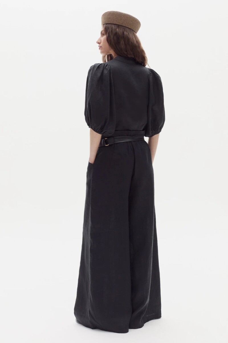 PANT VINCENT LINEN Negro