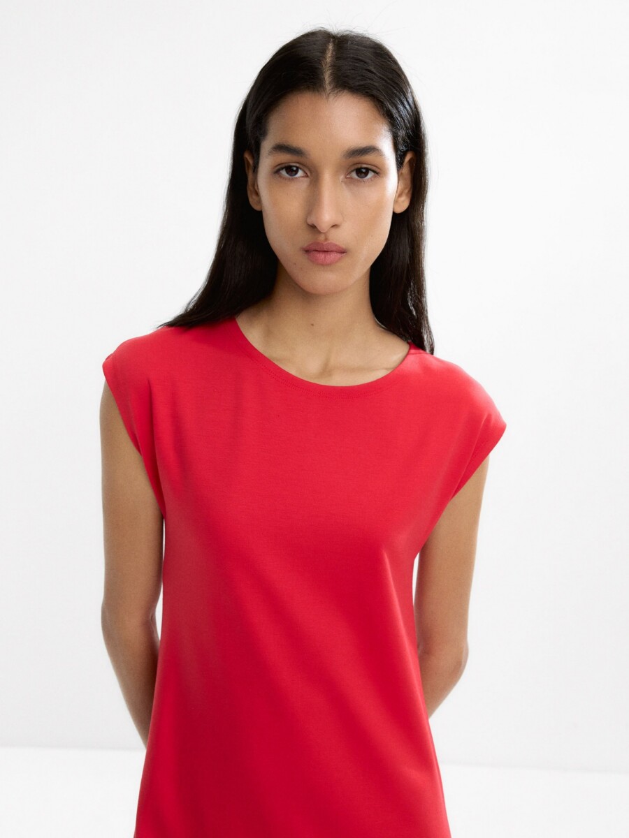 Vestido Midi Liso rojo