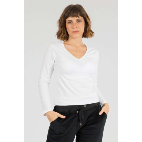 Remera básica algodón elastano Blanco