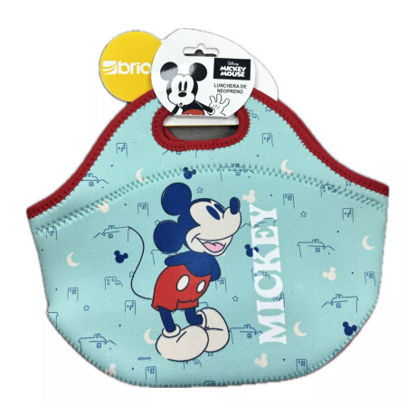 Lunchera de Neopreno Brio Bolso Térmico Bebida Comida c/ Asa Mickey Celeste