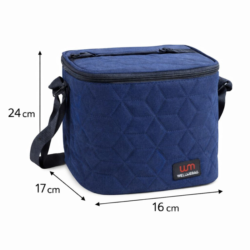 Lunchera Térmica Impermeable Alta con Correa Ajustable Chica Azul