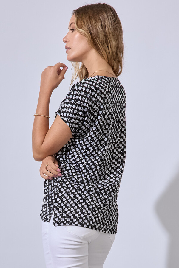 Blusa Print NEGRO/BLANCO