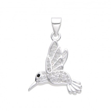 Dije de plata 925 con circonias, COLIBRI. Dije de plata 925 con circonias, COLIBRI.