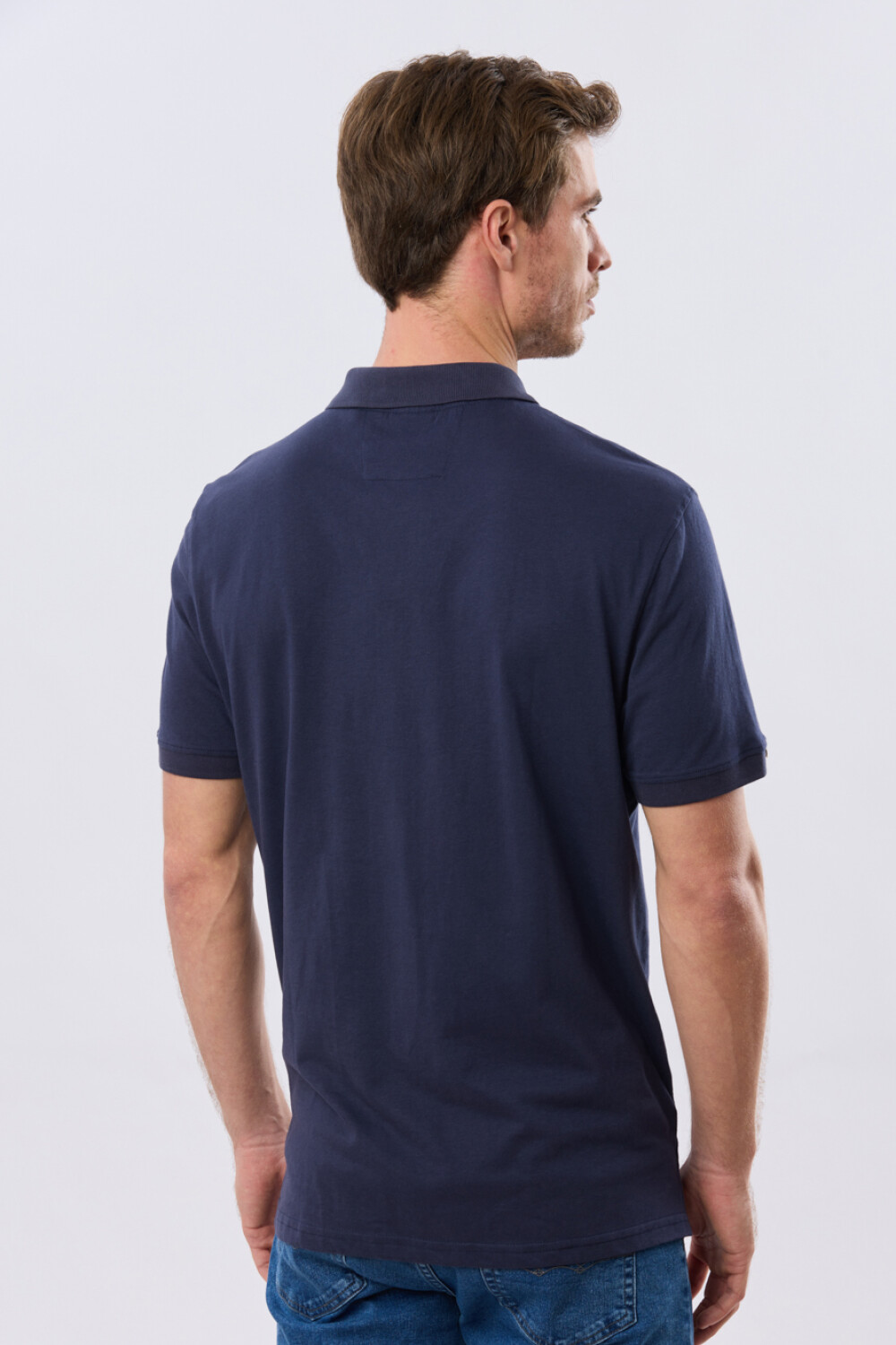 REMERA POLO LISA JERSEY Azul Oscuro