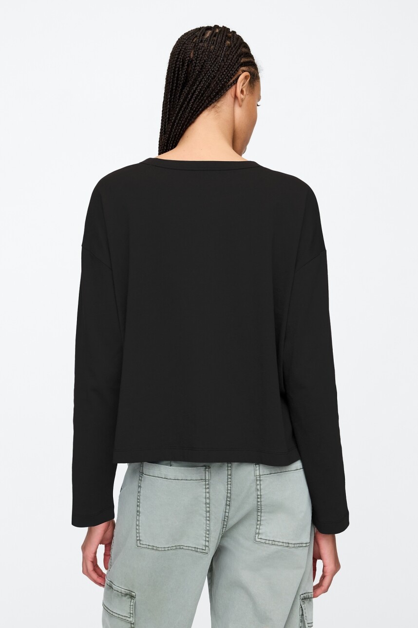Remera Manga Larga Mujer True Black V2