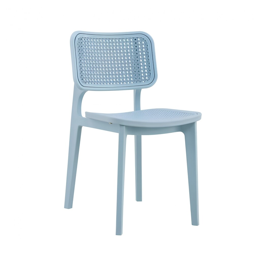 Silla Simil Rattan de polipropileno Celeste