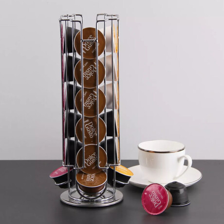 Dispensador Soporte Para 24 Capsulas Dolce Gusto Gira 360 Plateado