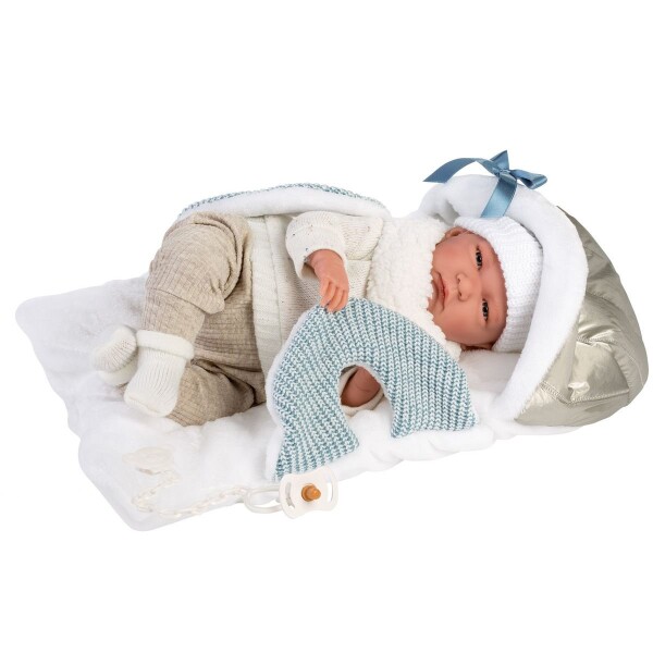 Muñeco Llorens Lalo Lloron Transporta Bebe Chupete Abrigo Variante Modelo Lalo Capazo