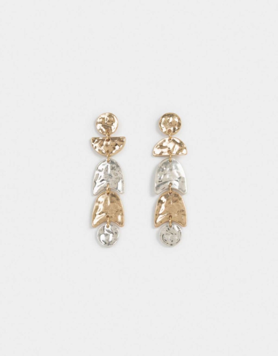 Aros Colgantes Largos Metal diferenciado - Combinacion Bicolor 